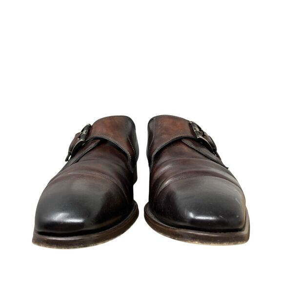 Magnanni Loafers Mens 11 Brown Leather‎ Marco II Monk Strap Buckle Dress Shoes main image 5